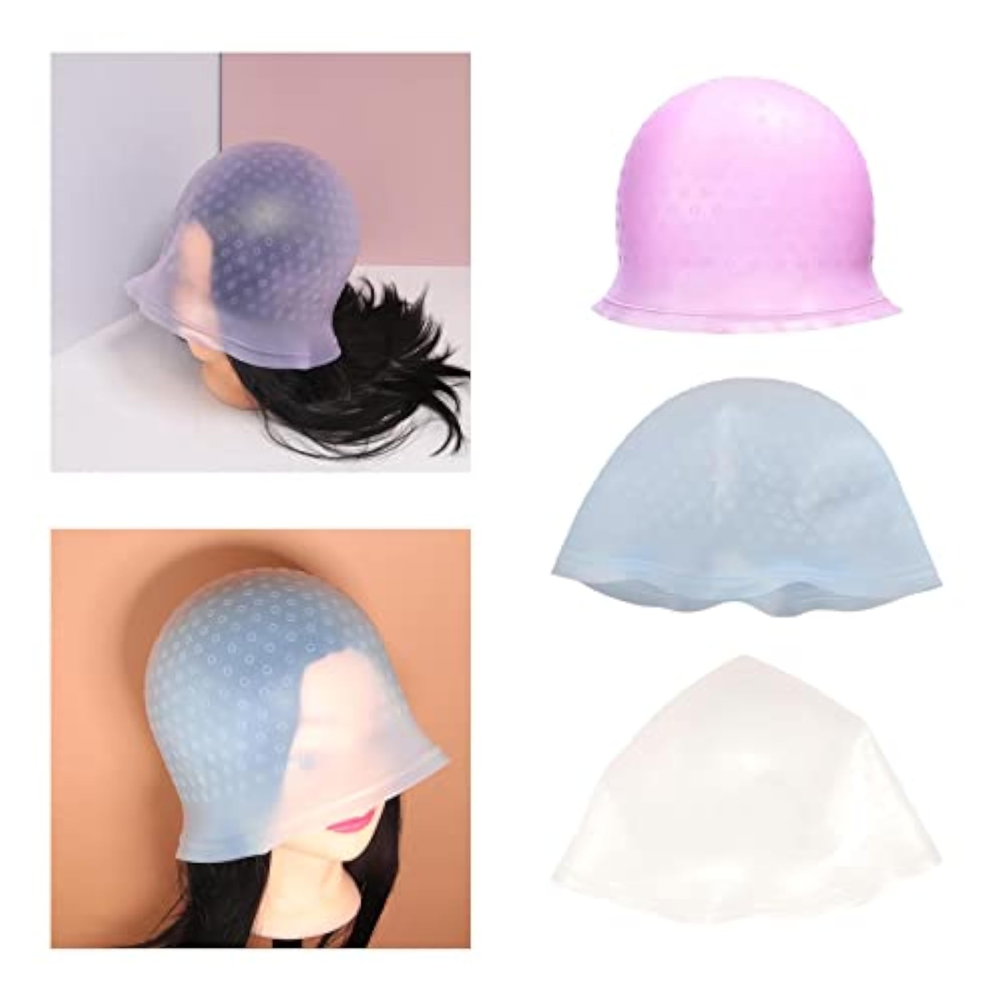 2X Silicone Highlighting Cap Hair Dye Coloring Hat